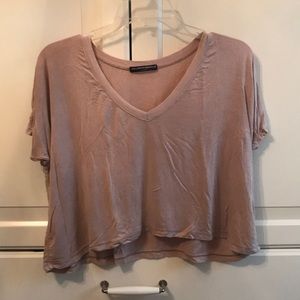 Brandy Melville Mauve Pink Cropped Tee